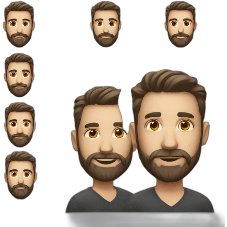 UX/UI Designer with a beautiful beard and without glasses emoji