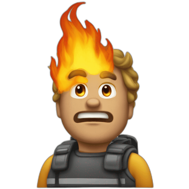 Haltère enorme en feu emoji