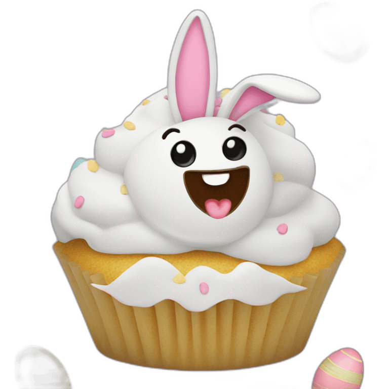 Happy Easter cupcake emoji