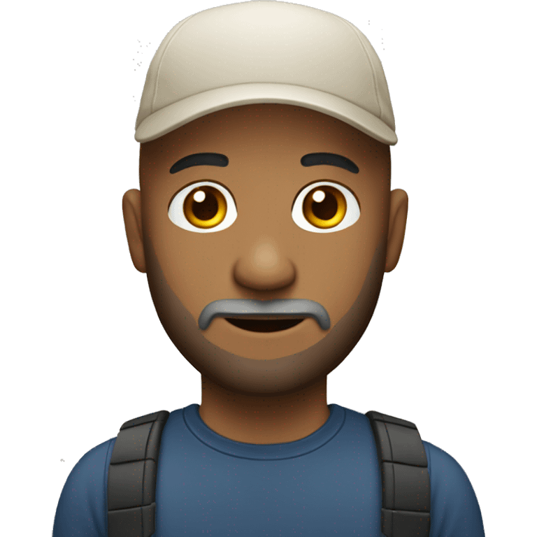 bald man with beard wearing cap emoji