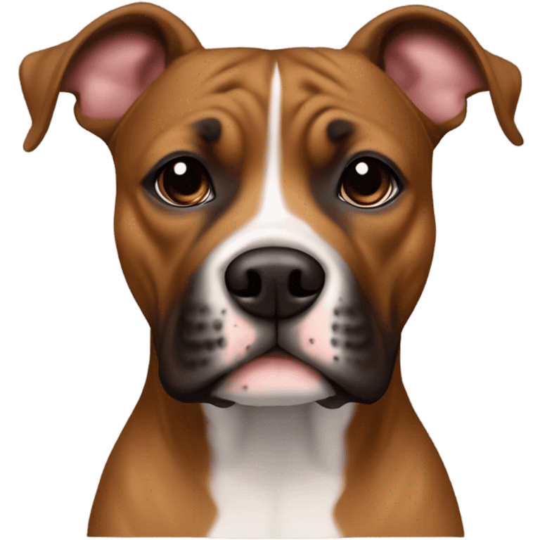 French boxer cross staffie dog brown colour emoji