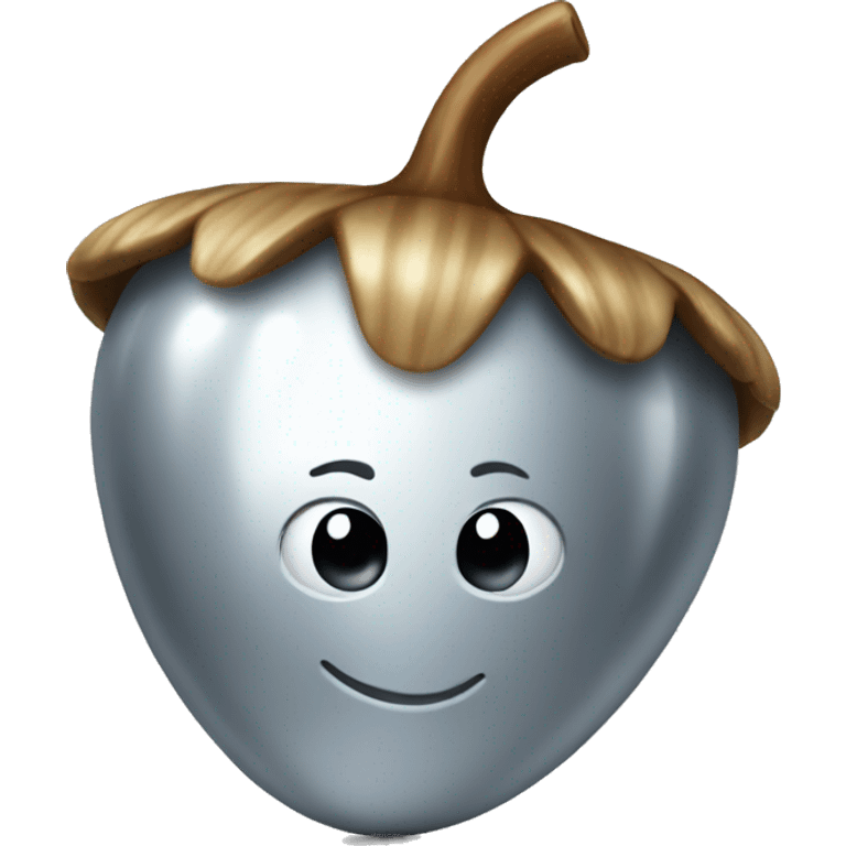 SINGLE shiny silver acorn emoji