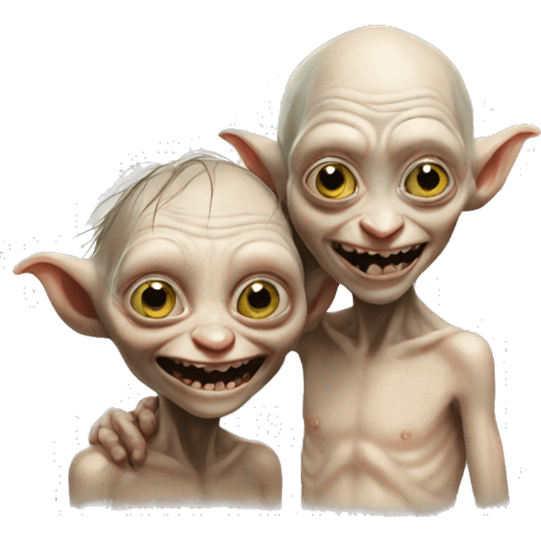 Gollum and dobby smile  emoji