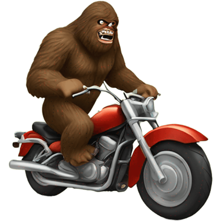 Bigfoot riding a motorcycle  emoji