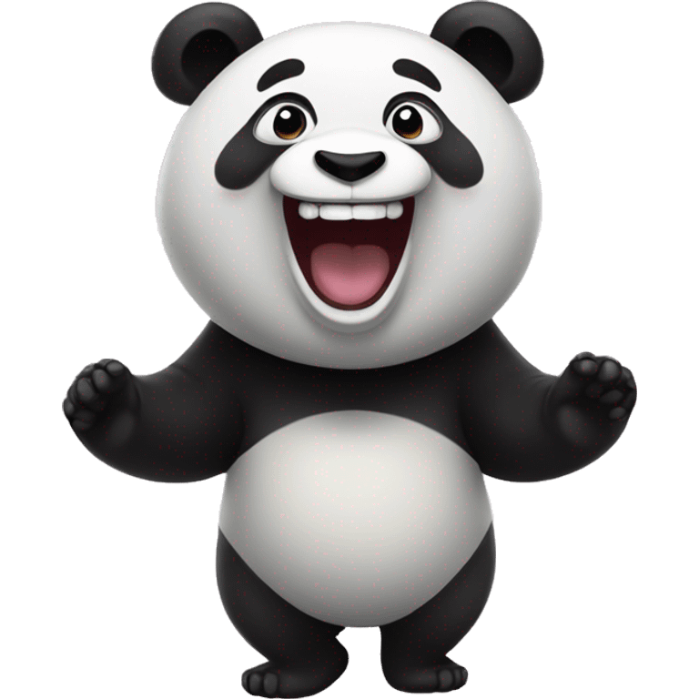 Panda laughing out loud emoji