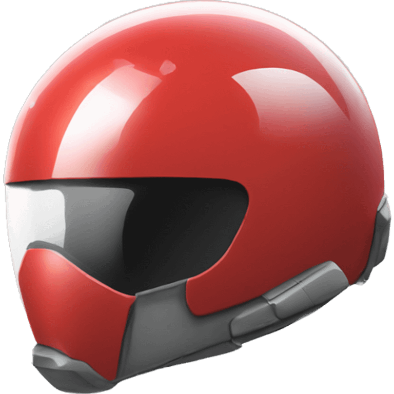 one cartoon red spacial helmet with white glass emoji