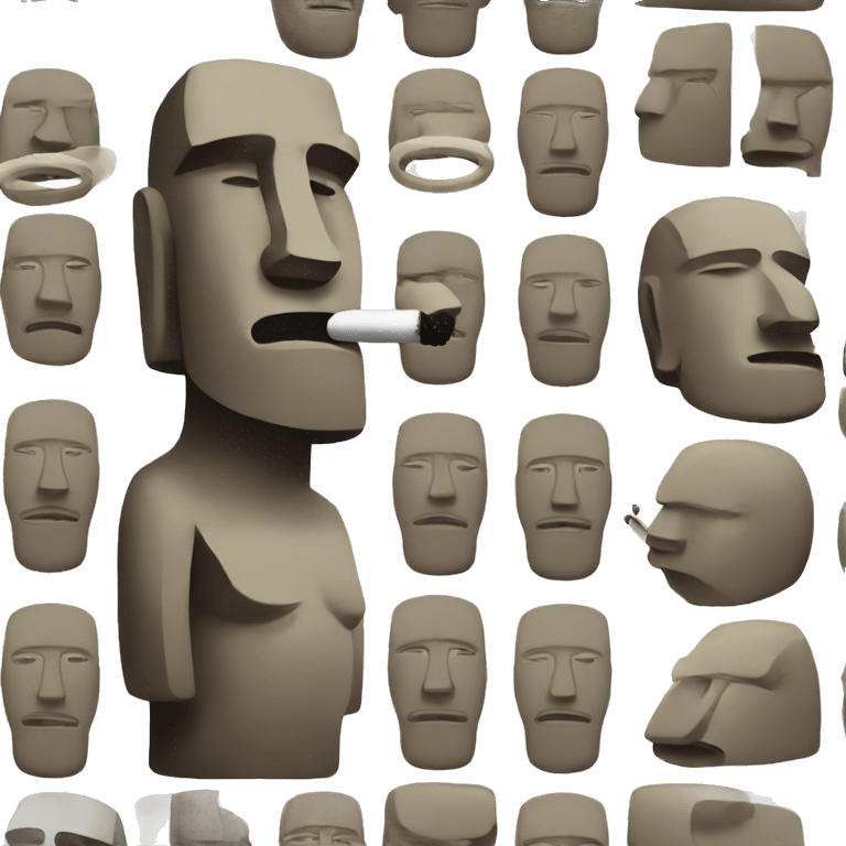 Moai smoking emoji