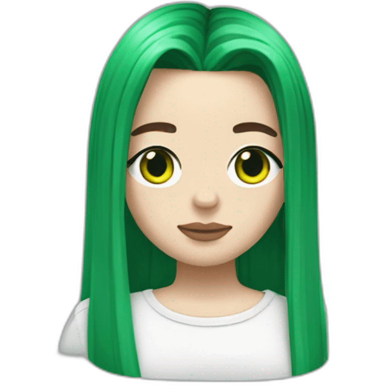 Billie eilish with green and black hair emoji