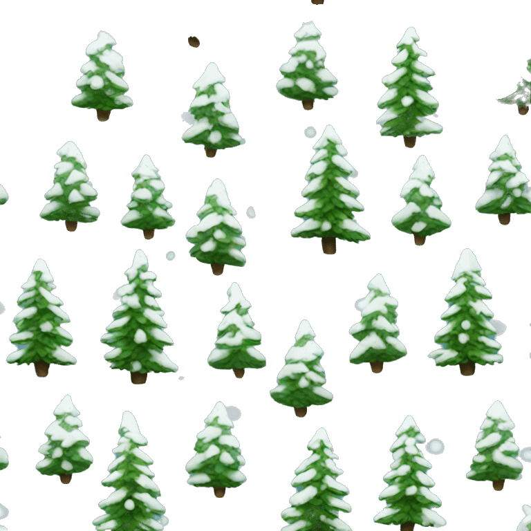 Snow covered Christmas trees emoji