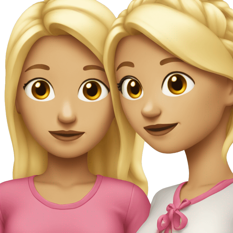 Two blonde girls in love  emoji