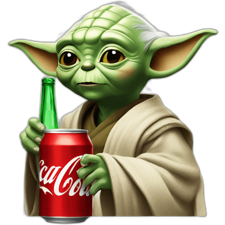 Yoda drinks coca cola emoji