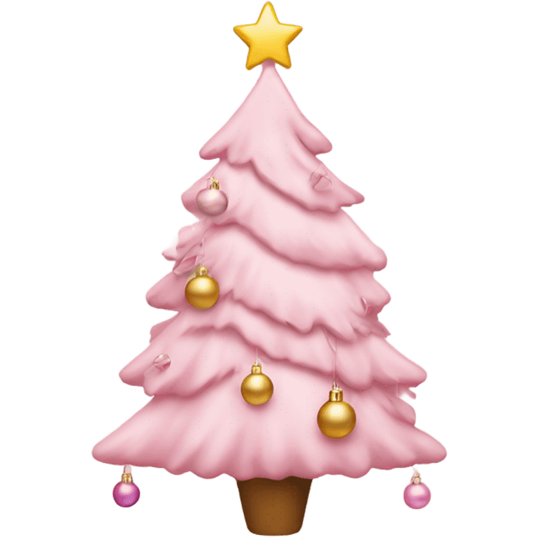 Light pink Christmas tree with ornaments  emoji