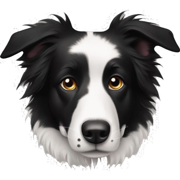 Black and white border collie emoji