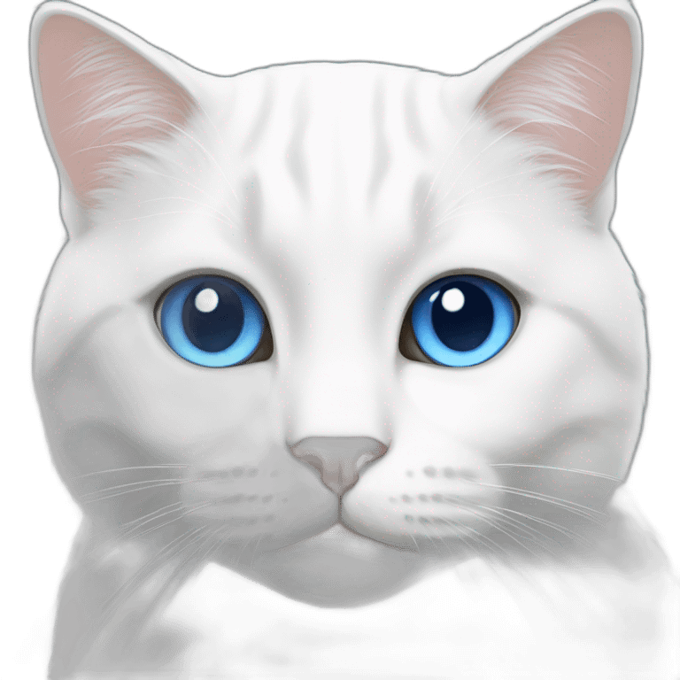 white cat with blue eyes emoji