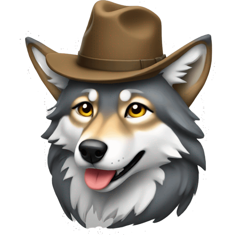 wolf with a hat emoji