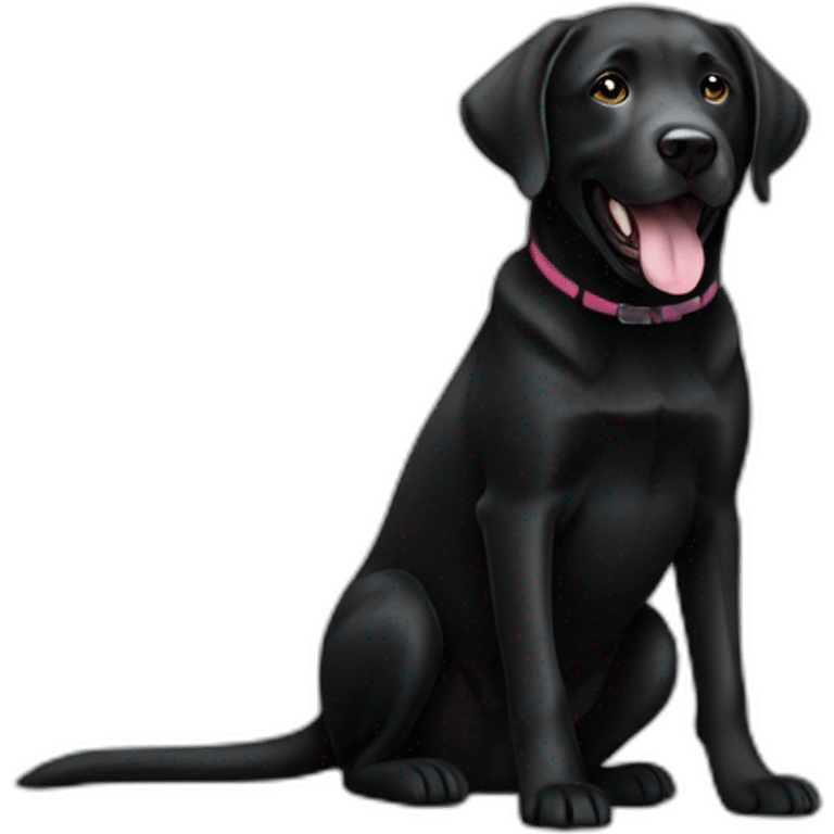 happy-skinny-black-labrador emoji