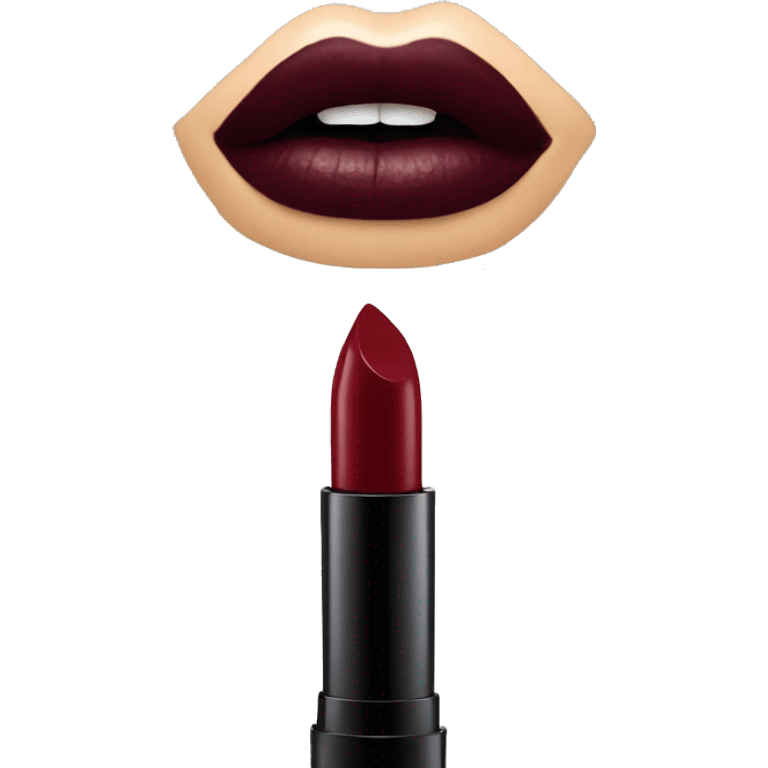 Luxury dark red lipstick  emoji