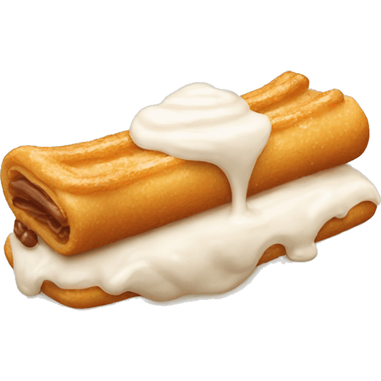 Horizontal filled cream churro emoji