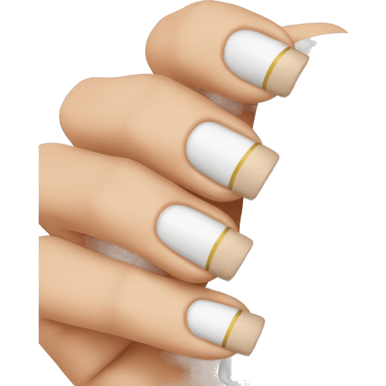 french tip nails emoji