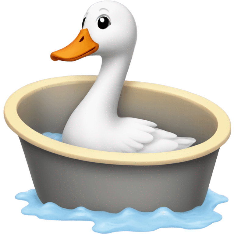 Goose in a bathtub emoji