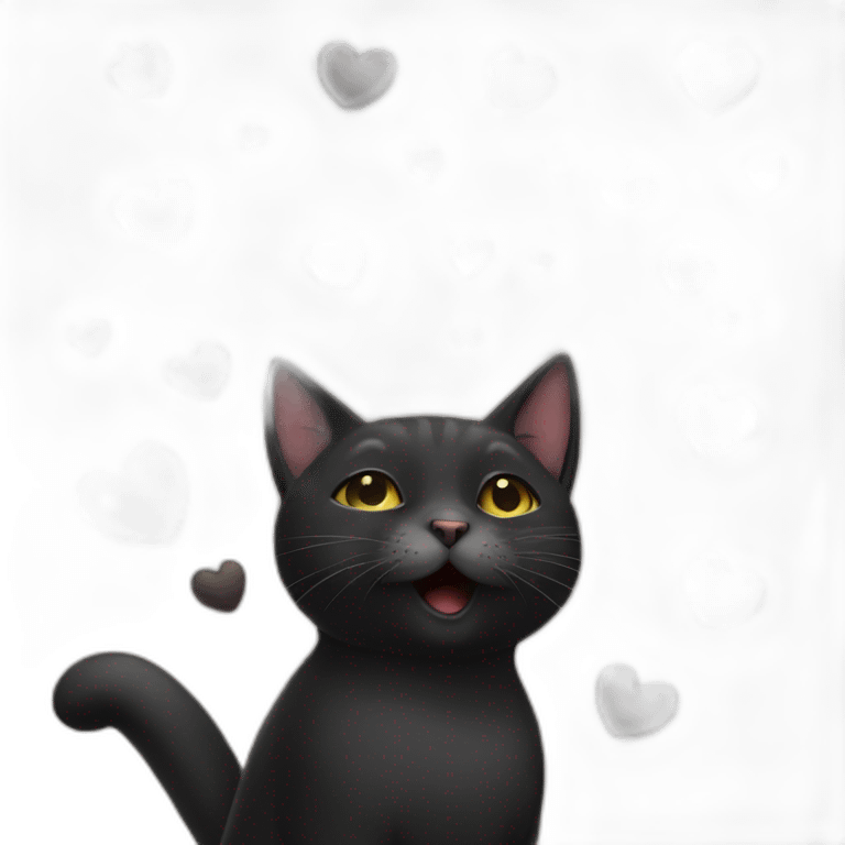 balck cat sending kisses emoji