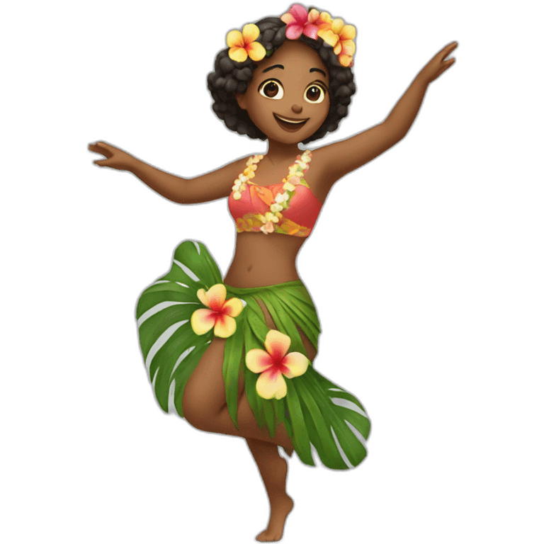 Girl dancing in Hawaiian costume emoji