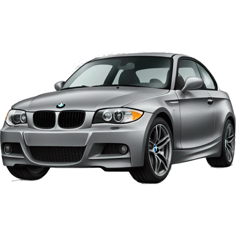 Gray 135i bmw with tinted windows and black rims emoji