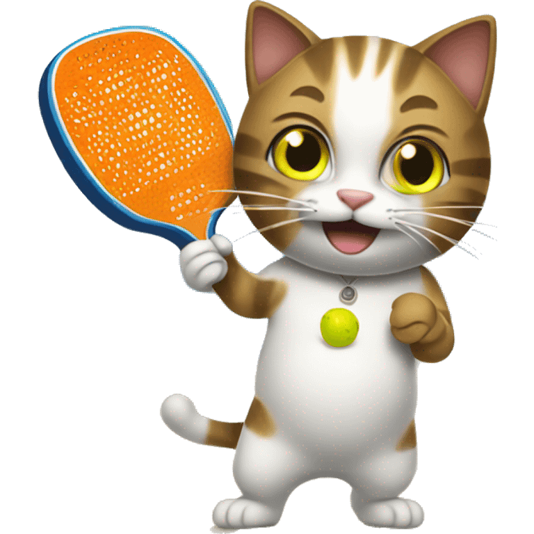 Cat playing pickleball emoji