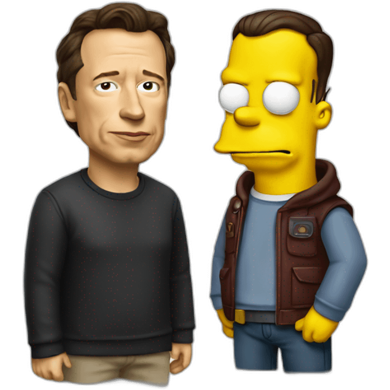 Homer Simpsons with elon musk emoji