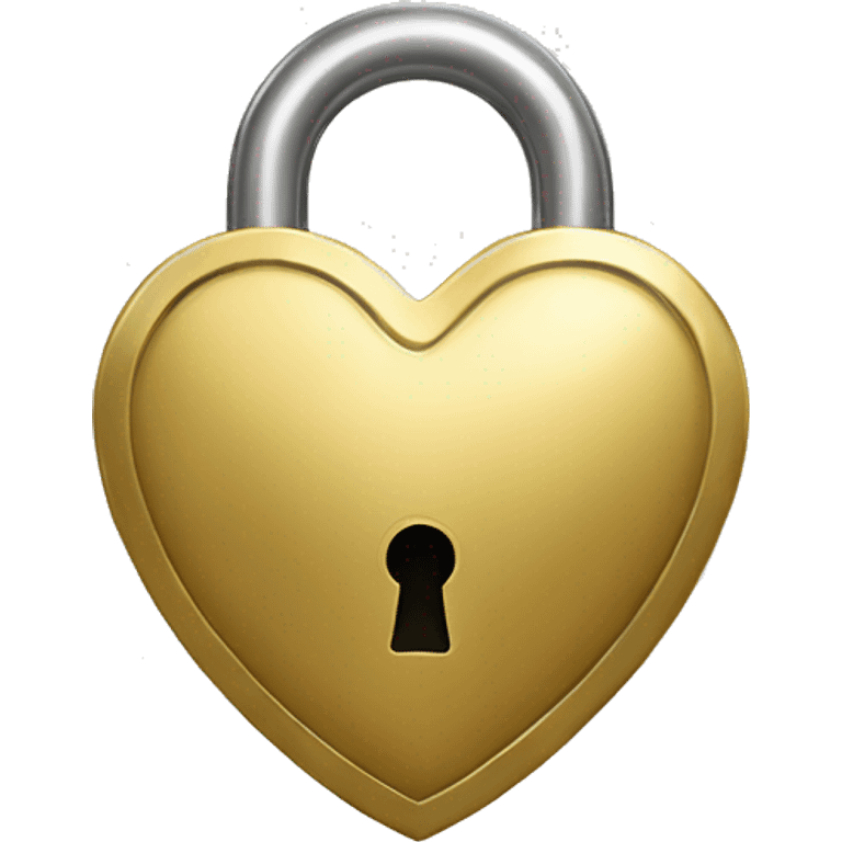 Gold heart shaped padlock emoji