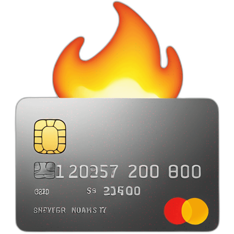 bank card on fire emoji