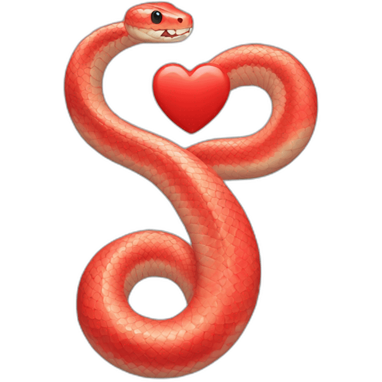 A light red snake with a necklace and a heart emoji