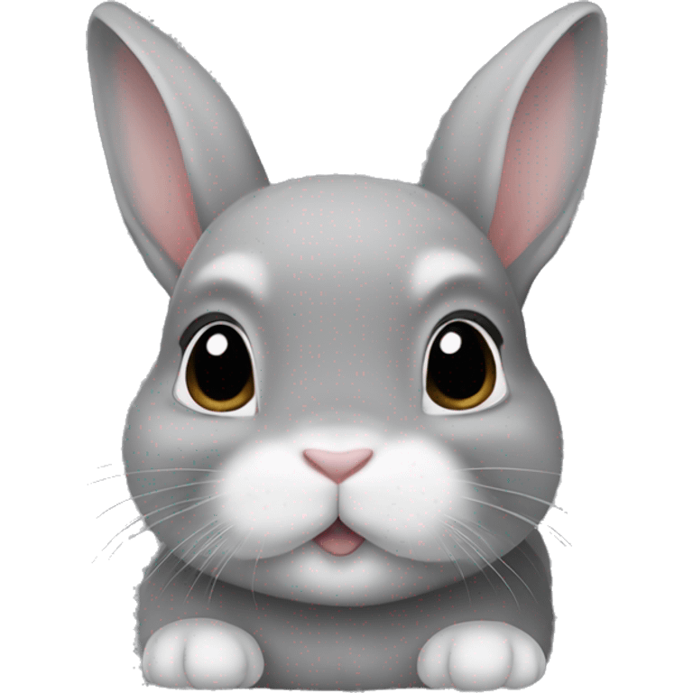 Grey Netherland dwarf bunny grey with short ears emoji