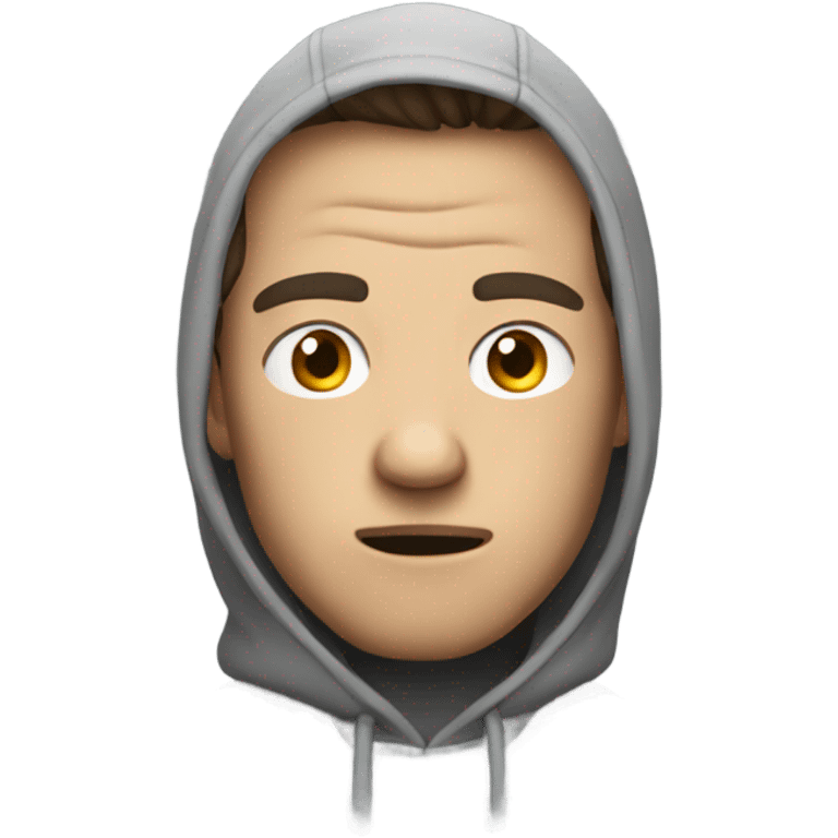 guy wearing hoodie looking annoyed to the side emoji