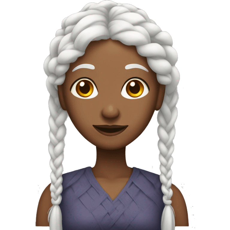 older black lady with long white braids emoji