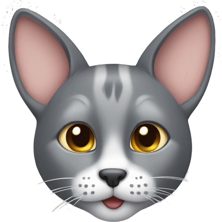 A gray cat with big ears that licks emoji