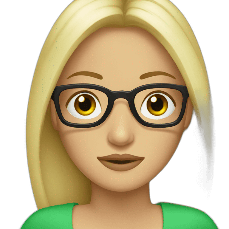 rubia ojos verdes gafas bruja emoji