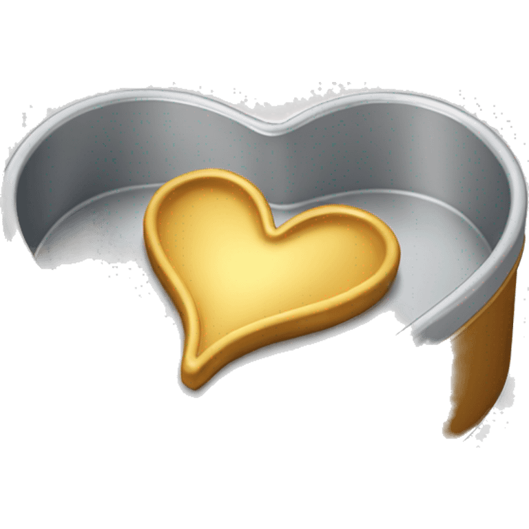 Realistic gold heart shaped cake pan emoji