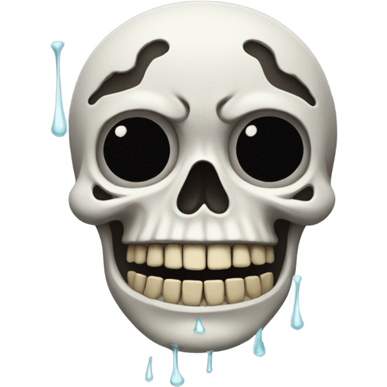 skeleton with launching tears  emoji