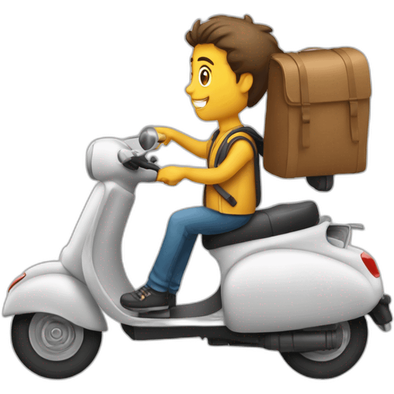 Étudiante sur un scooter emoji