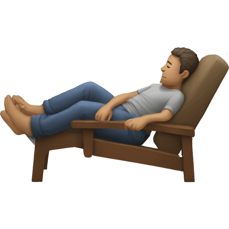 man sleeping on a chair emoji