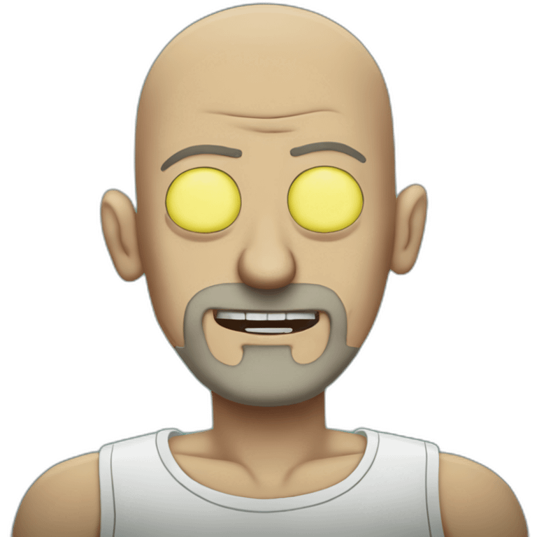 Tattooed bald man style Rick and Morty emoji