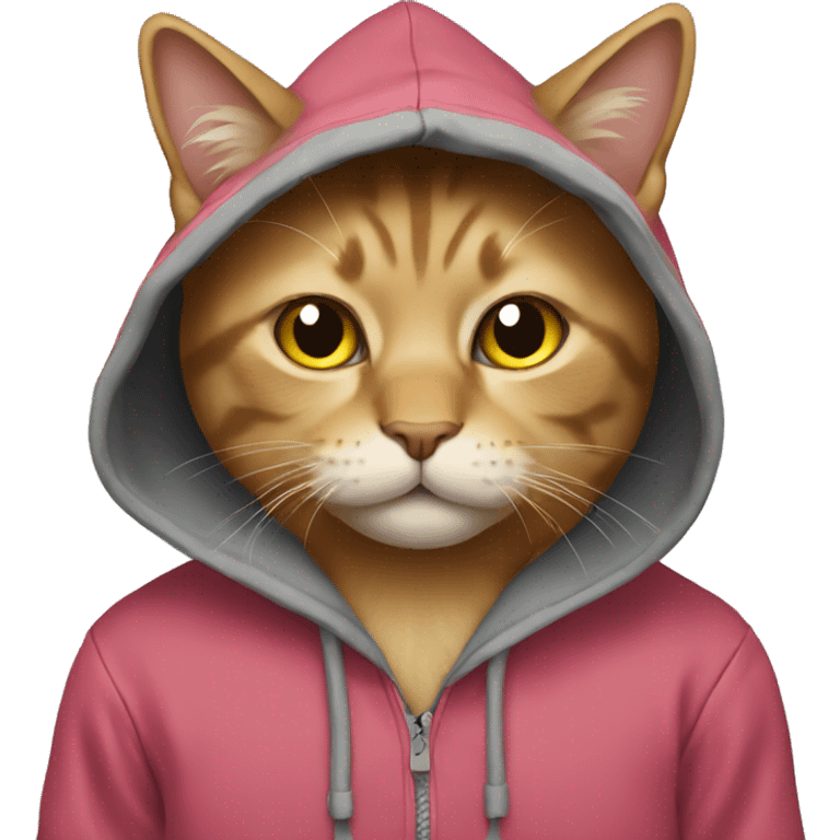 A cat wearing a hoodie  emoji