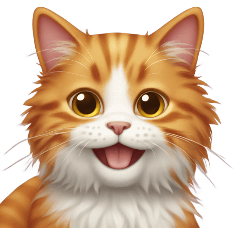 ginger happy fluffy cat emoji