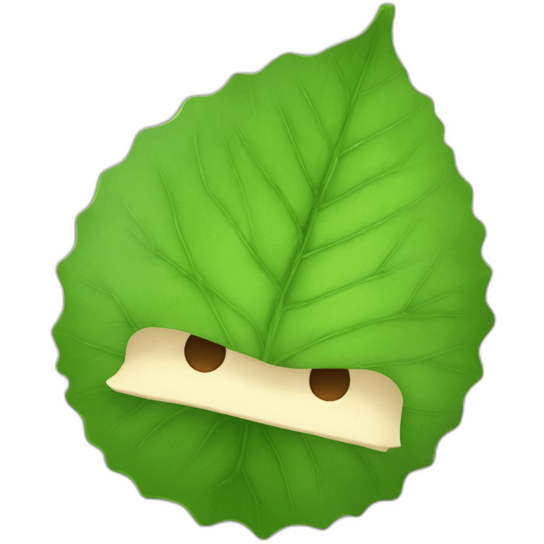 Feuille qui mange un pogo emoji