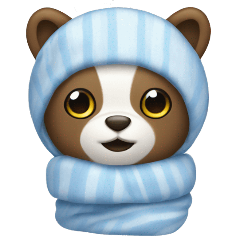 Cozy white and blue blanket  emoji