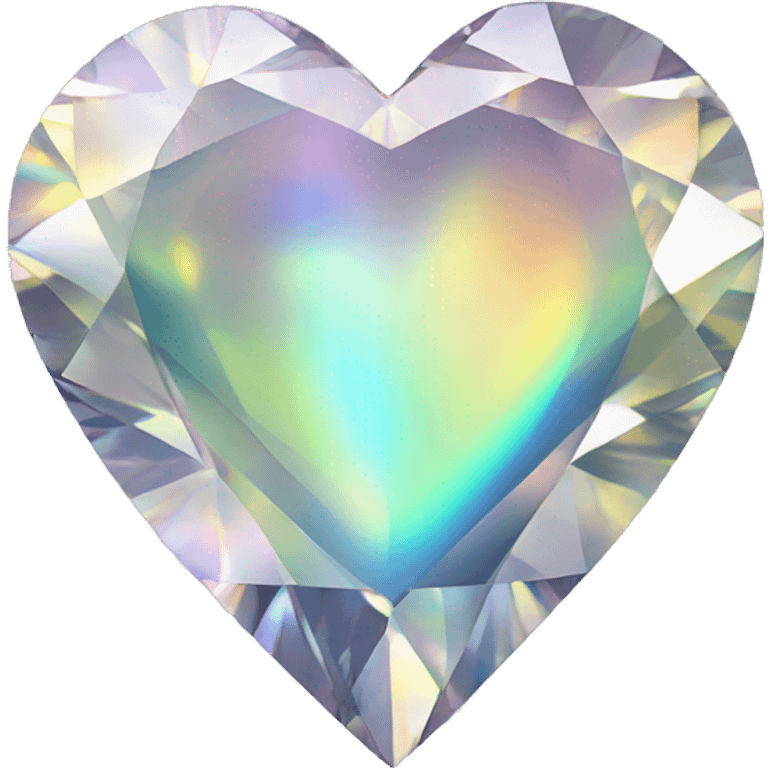 Heart shaped 56-carat iridescent diamond emoji