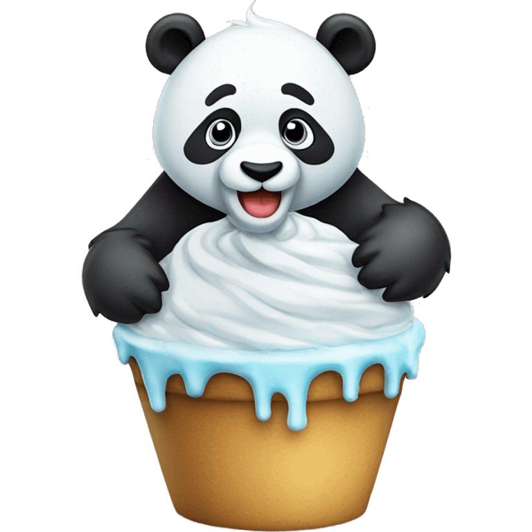 panda em cima de um gelado  emoji