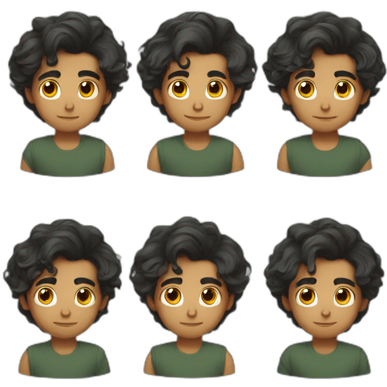 Pakistani boy with wavy longish hair emoji