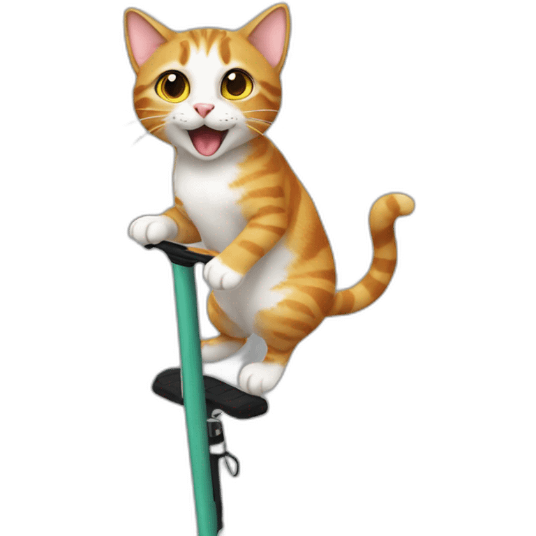 Cat on a pogo stick emoji